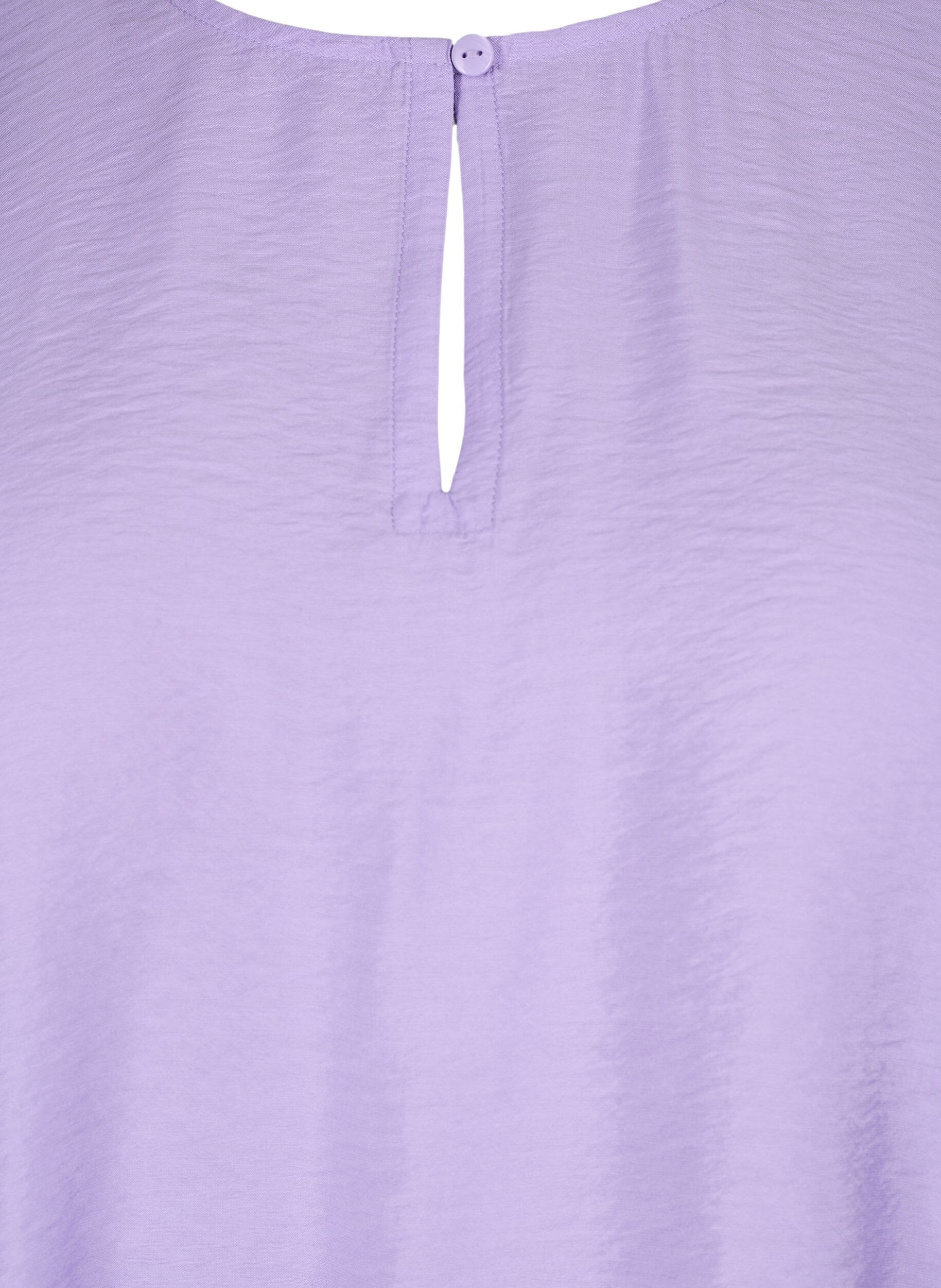 Zizzi Kortermet bluse i viskose, Violet Tulip, Packshot image number 2
