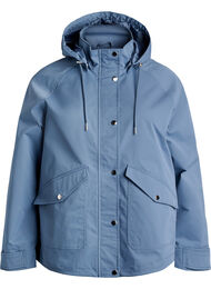 Kort vårjakke med avtagbar hette, Copen Blue