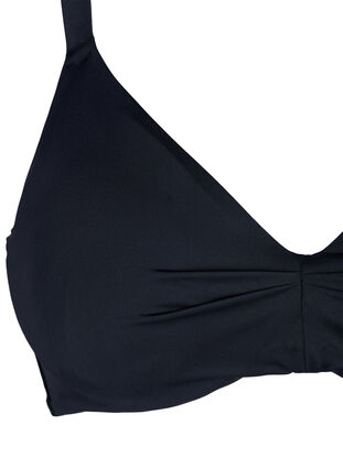 Bikini-BH med bøyle og rynkedetaljer, Black, Packshot image number 2
