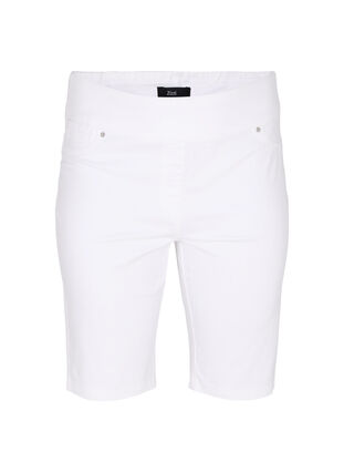 Tettsittende shorts med baklommer, White, Packshot image number 0