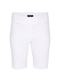 Tettsittende shorts med baklommer, White Tettsittende shorts med baklommer