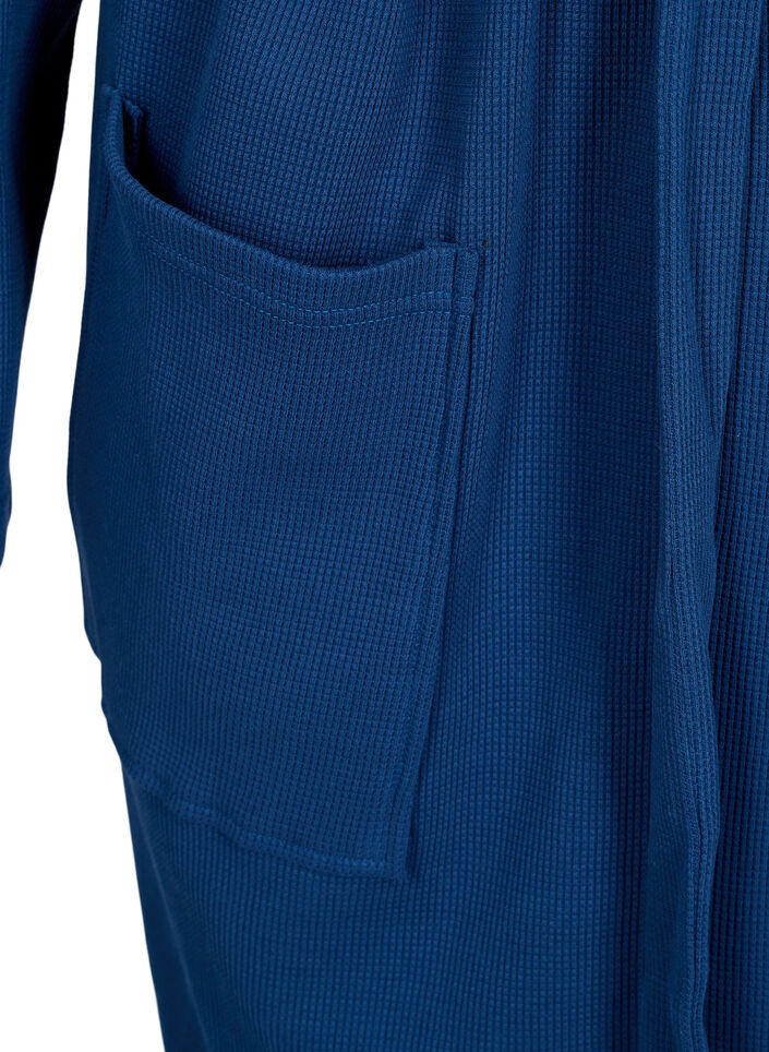 Badekåpe med lommer og bindebelte, Blue Opal, Packshot image number 2