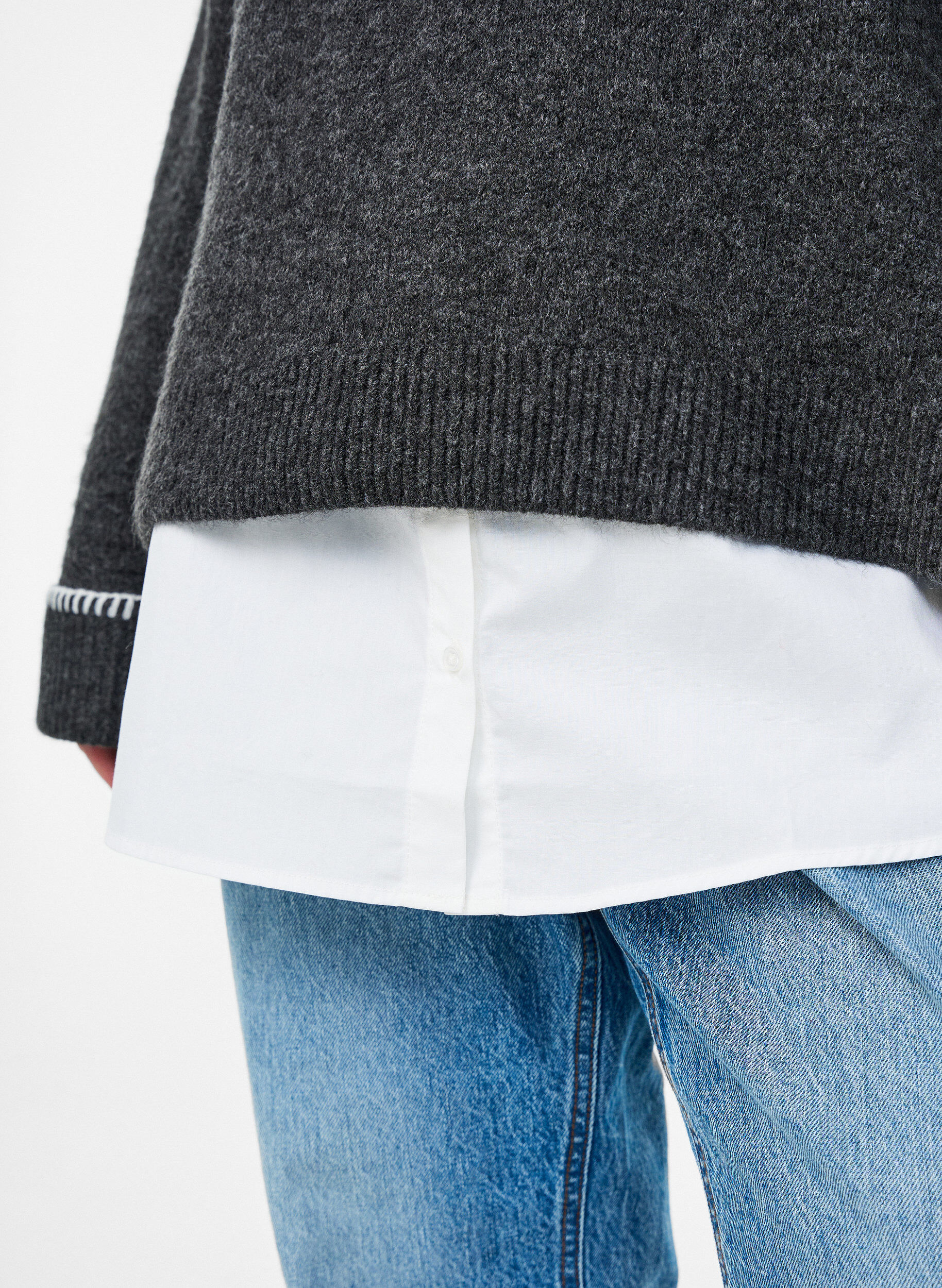 Zizzi Skjorteforlenger i 100% bomull, Hvit, Model image number 3