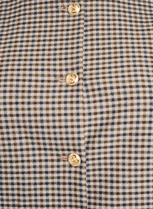 Zizzi Klassisk rutete blazer med gullknapper, Check brown, Packshot image number 2