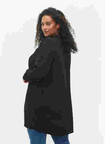 Tunika med volangekrage og lange ermer, Black, Model image number 1