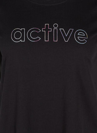 T-skjorte med trykk i bomull til trening , Black Lights Active, Packshot image number 2