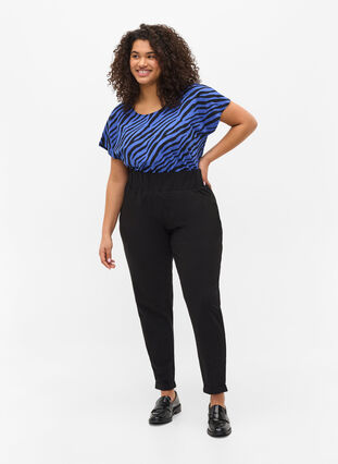 Zizzi Bomullsbukser, Black, Model image number 4