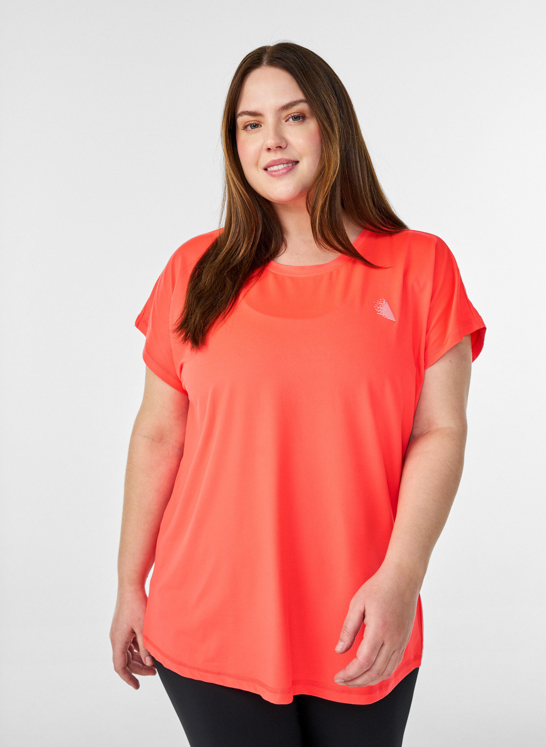 ZizziEnsfarget trenings-T-skjorte, Orange, Model image number 0