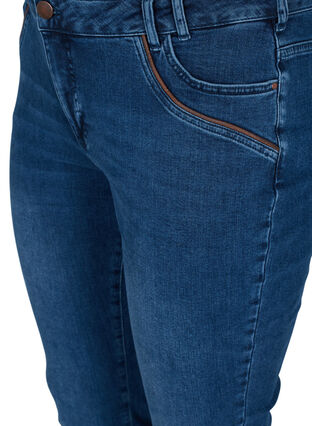 Ekstra slim Sanna jeans med normal høyde i livet, Blue denim, Packshot image number 2