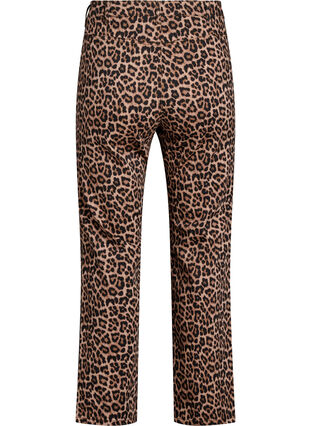 Zizzi Leopardjeans med regular fit og vanlig midje, Brun, Packshot image number 1