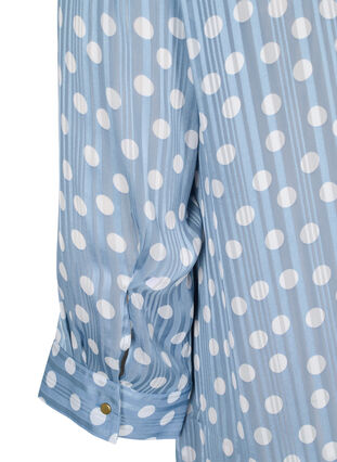 Mønstrete skjorte med 3/4-ermer, Dusty Blue Dot, Packshot image number 3