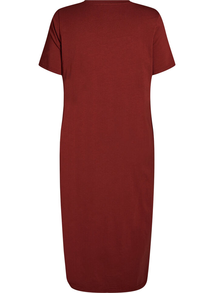 Midiskj&oslash;rt T-skjortekjole med V-hals, 0426, Packshot image number 1