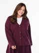 Cardigan med v-hals og vide ermer, Mørk Bordeaux, Model image number 0