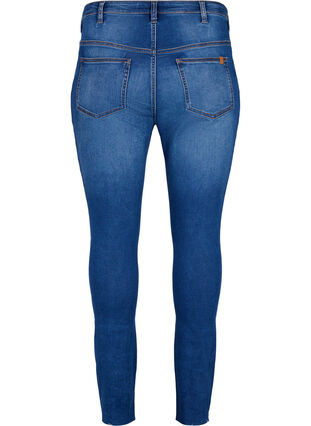 Amy-jeans med høy midje og knapper, Blue denim, Packshot image number 1