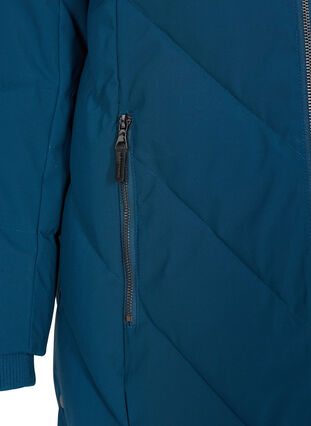 Vinterjakke med avtagbar hette og stor imitert pelskrave, Reflecting Pond, Packshot image number 3