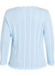 Cardigan med hullbroderi og b&oslash;lgete kanter, Bl&aring;, Packshot image number 1
