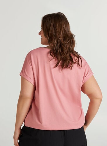T-skjorte i bomullsmiks, Brandied Apricot Mel, Model image number 1