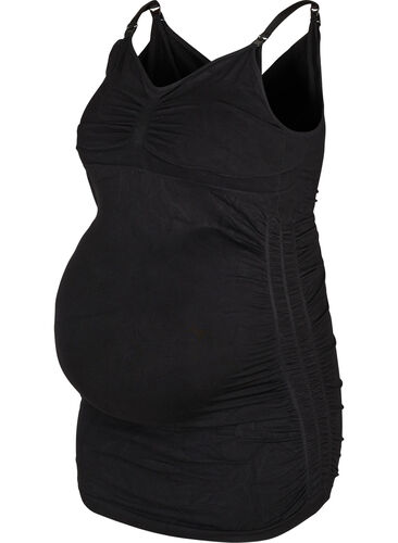 Sømløs topp til gravide med ammefunksjon, Black, Packshot image number 0