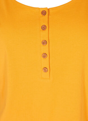 Topp med rund hals og knapper, Mineral Yellow, Packshot image number 2