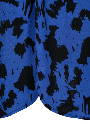 Kjole med trykk og snøring i midjen, Black Blue AOP, Packshot image number 3