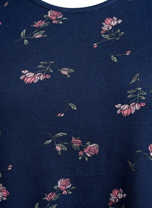 Zizzi Mønstret bluse med lange ermer, Blå, Packshot image number 2