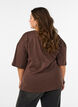 T-skjorte med drapert detalj, Brun, Model image number 2