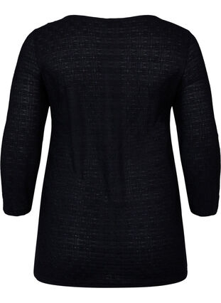 Stramtsittende bluse med rynke-detaljer, Black, Packshot image number 1