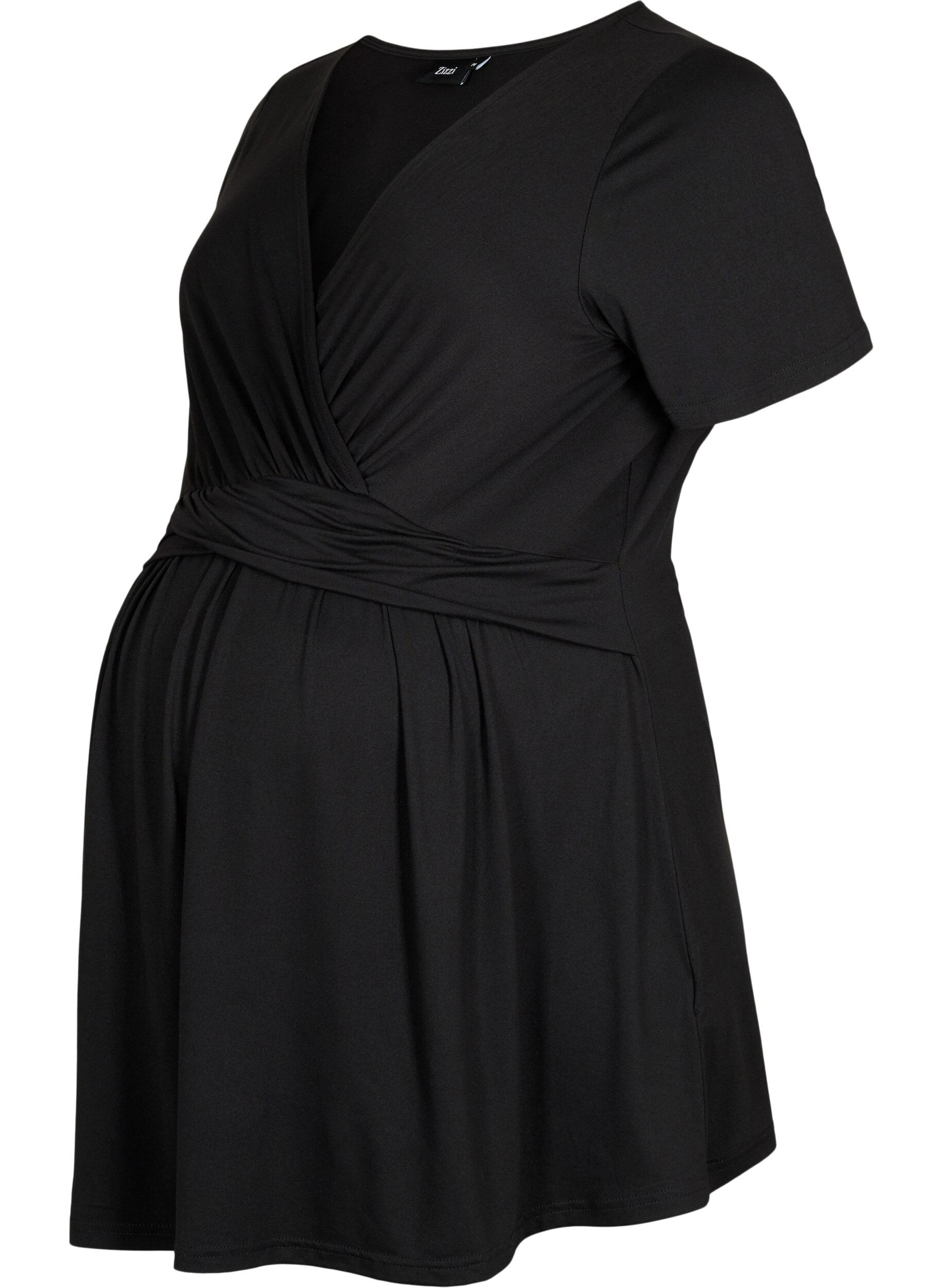 Zizzi Kortermet bluse til gravide, Black, Packshot image number 0