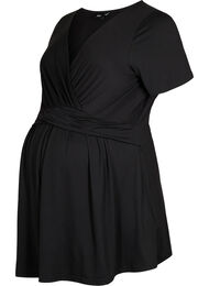 Kortermet bluse til gravide, Black