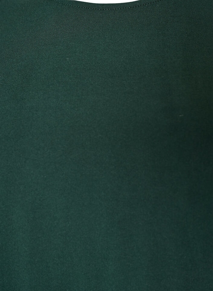 Vevet bluse med korte ermer og rund hals, Gr&oslash;nn, Packshot image number 2