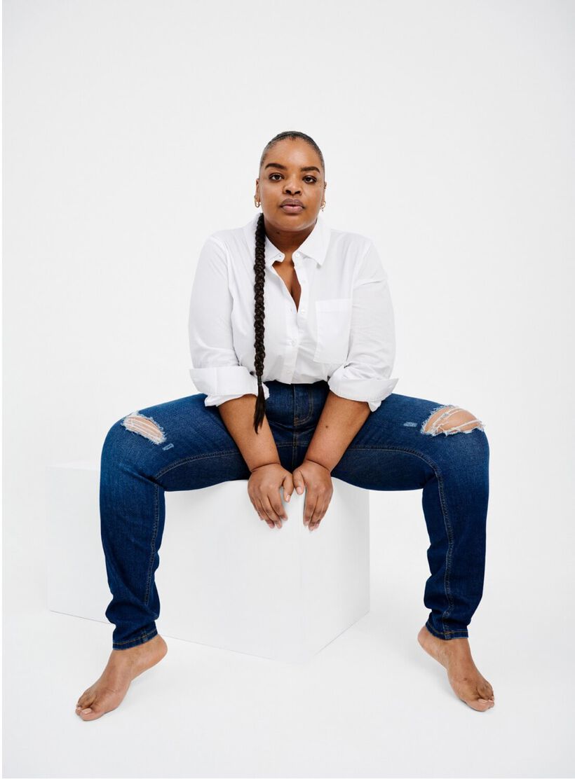 Straight jeans, , Model