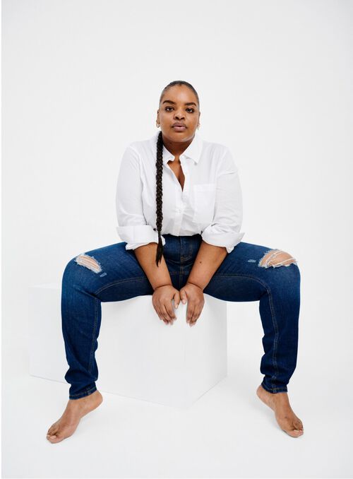 Straight jeans, , Model