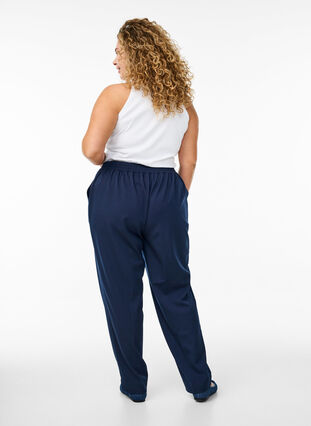 Zizzi Loose fit bukser med høy midje, Blå, Model image number 1