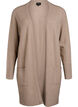 Ribbestrikket cardigan med lommer, Beige, Packshot image number 0