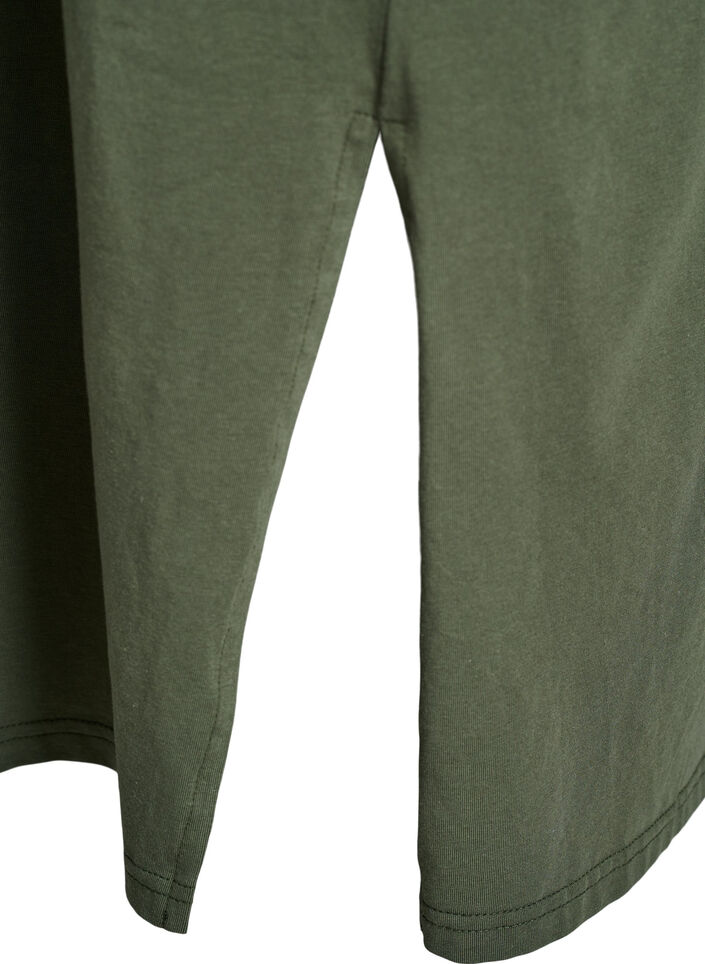 Midiskj&oslash;rt T-skjortekjole med V-hals, Gr&oslash;nn, Packshot image number 3