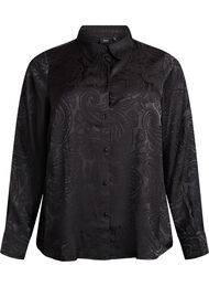 Skjorte med tone-i-tone paisleymønster, Black