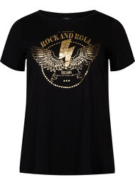 Kortermet T-skjorte med trykk, Black Rock