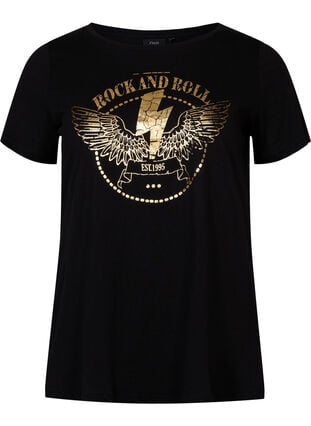Kortermet T-skjorte med trykk, Black Rock, Packshot image number 0