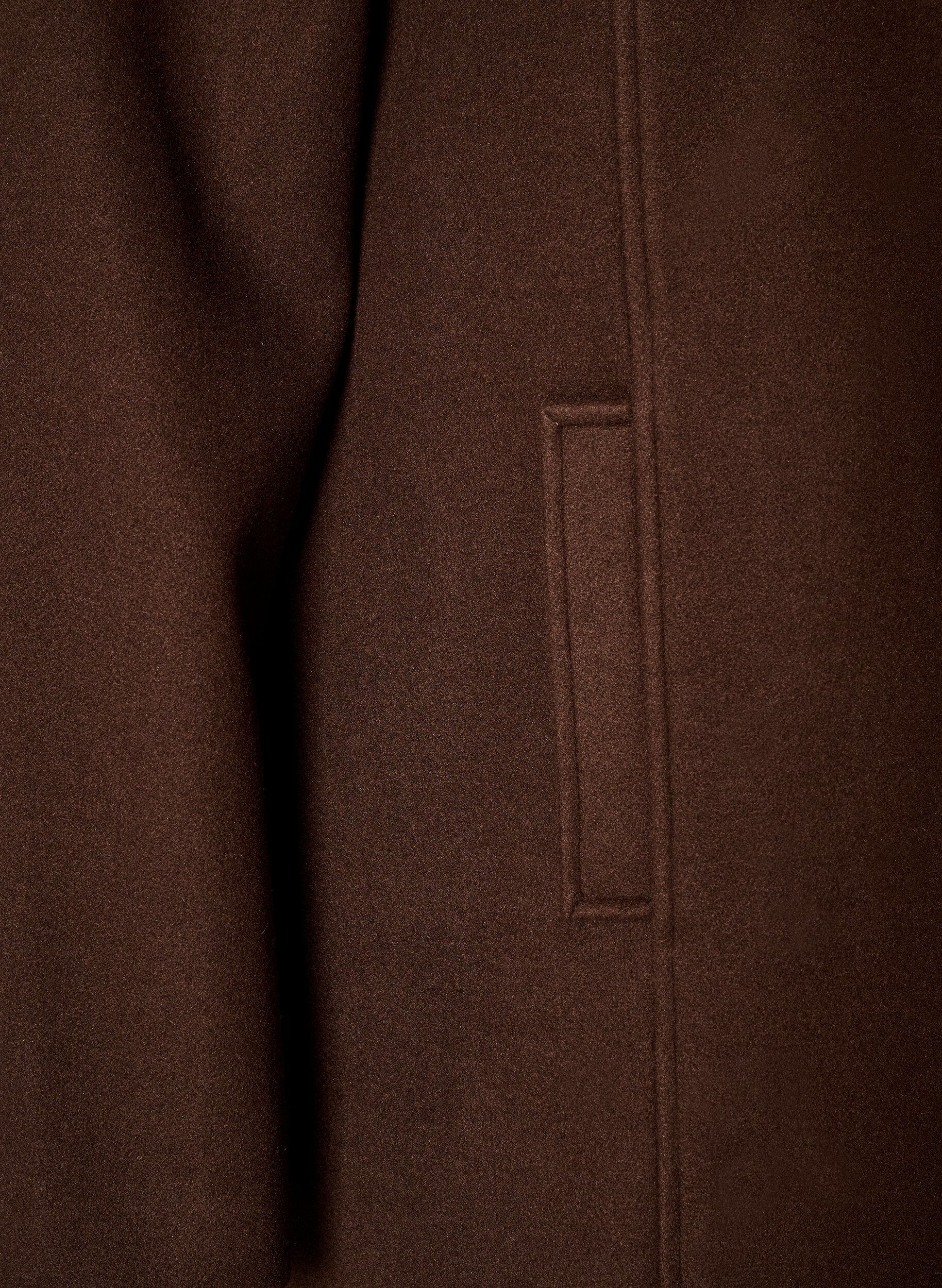 ZizziKort k&aring;pe med A-linjesnitt, Brun, Packshot image number 3