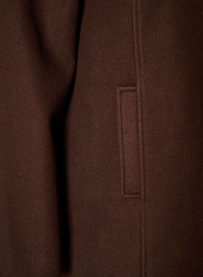 Kort k&aring;pe med A-linjesnitt, Brun, Packshot image number 3