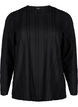 Langermet bluse med tekstur, Black, Packshot image number 0