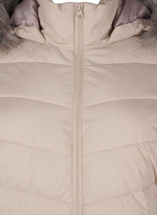Zizzi Kort boblejakke med hette, Beige, Packshot image number 2