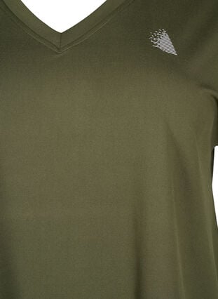 Zizzi Trenings-t-skjorte med v-hals, Forest Night, Packshot image number 2