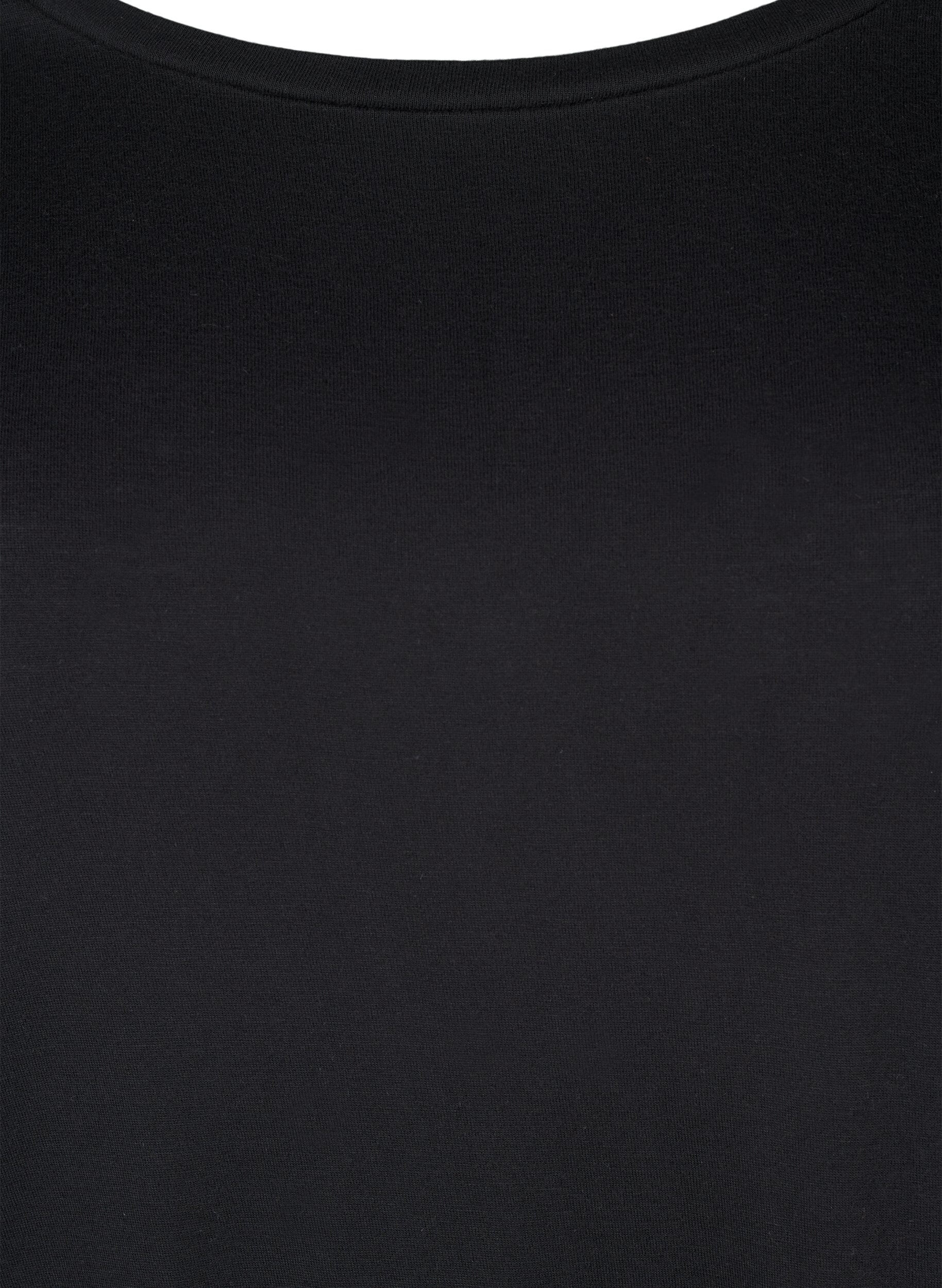 ZizziLangermet bluse i ull og viskose, Svart, Packshot image number 2