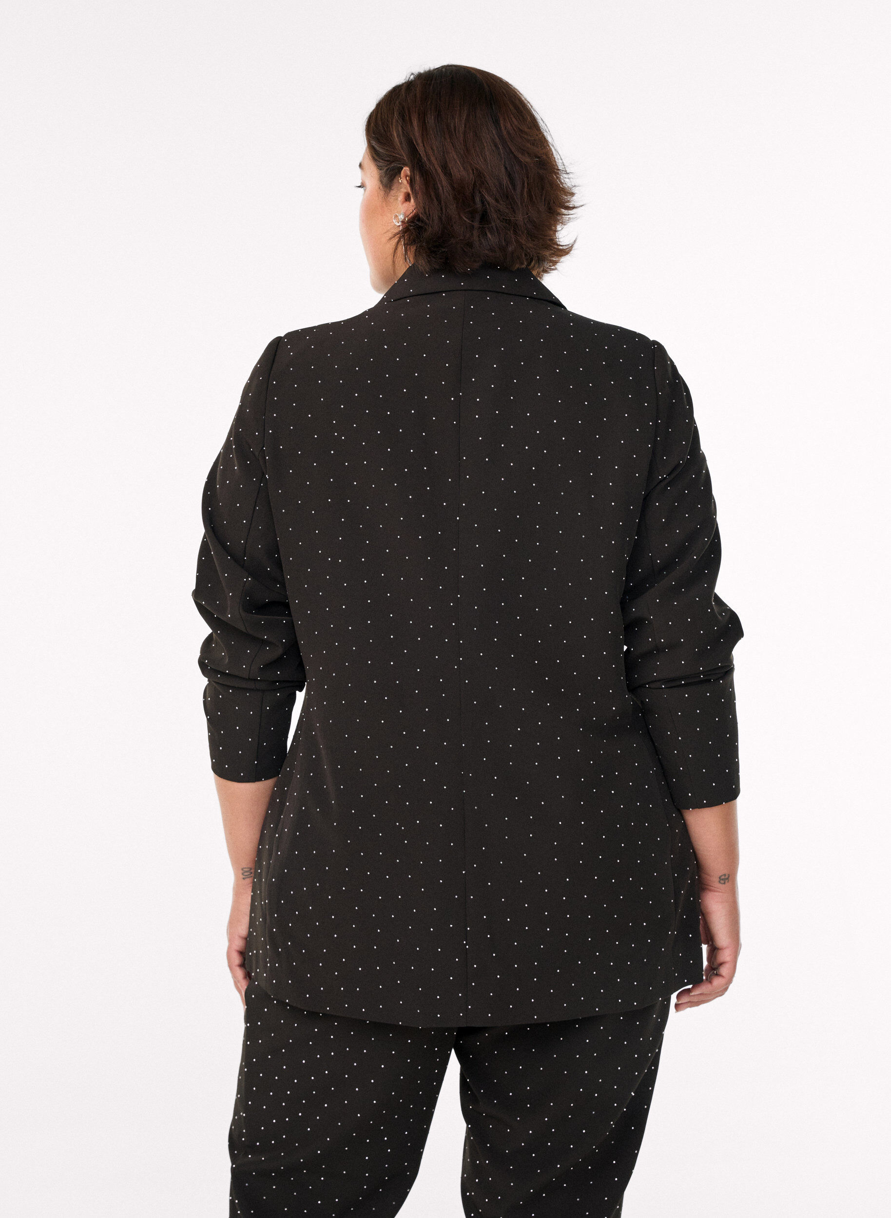 Zizzi Blazer med rhinesteiner, Svart, Model image number 2