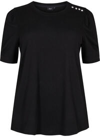 Bluse med korte puffermer