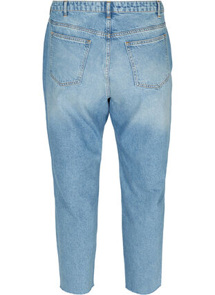 Cropped mom fit Mille jeans med en løs passform, Light blue denim, Packshot image number 1