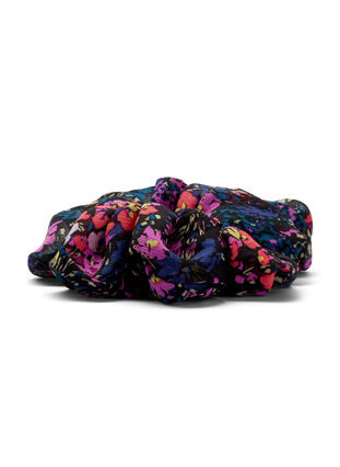Blomstrete scrunchie, Black Flower Mix, Packshot image number 1