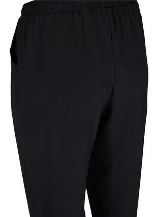 Bukser med lommer og strikkant, Black, Packshot image number 3