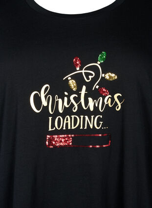 Jule t-skjorte med paljetter, Black W. Loading, Packshot image number 2